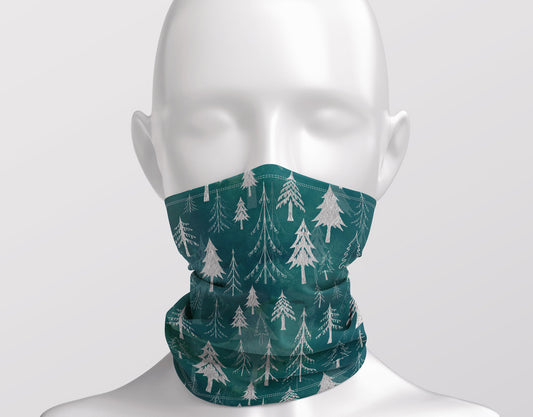 Christmas Tree Forest in Arctic Blues Adult Snood