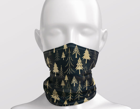 Christmas Tree forest in Gold Adult Snood