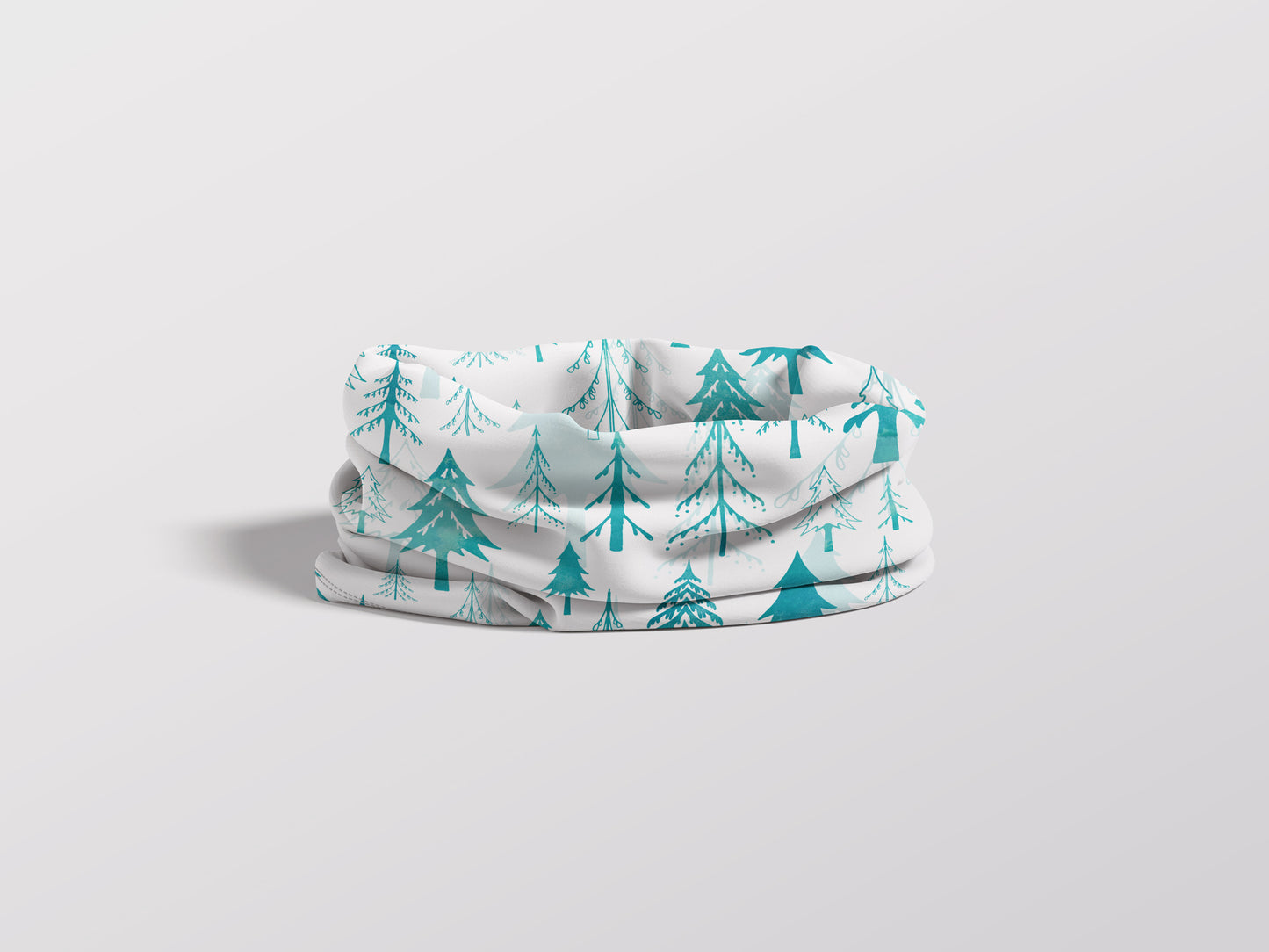 Christmas Tree Forest in White Adult Snood