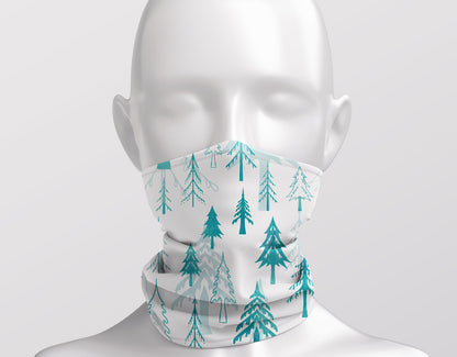 Christmas Tree Forest in White Adult Snood