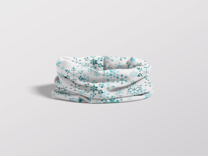 Snowflake Crystals on White Adult Snood