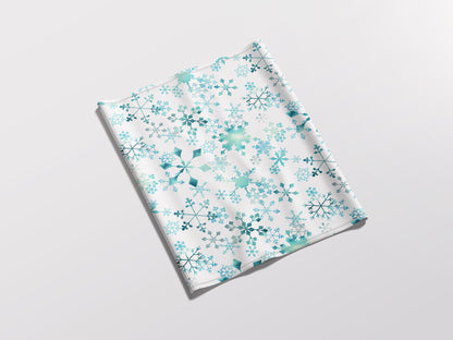 Snowflake Crystals on White Adult Snood