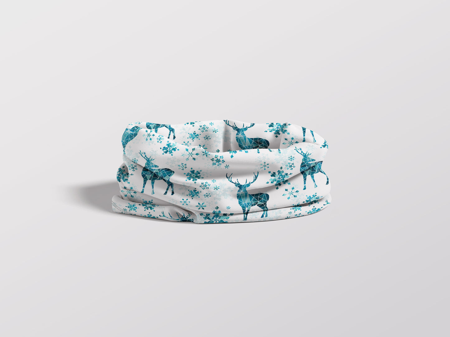 Ice Forest Deer with Snowflakes Adult Snood