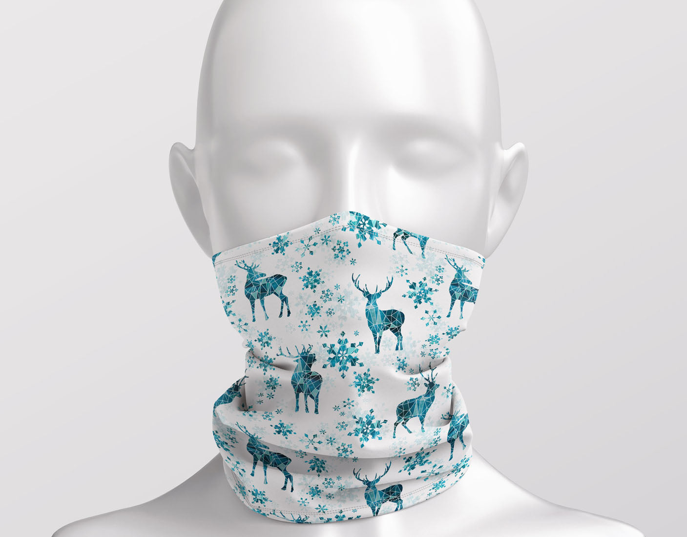 Ice Forest Deer with Snowflakes Adult Snood