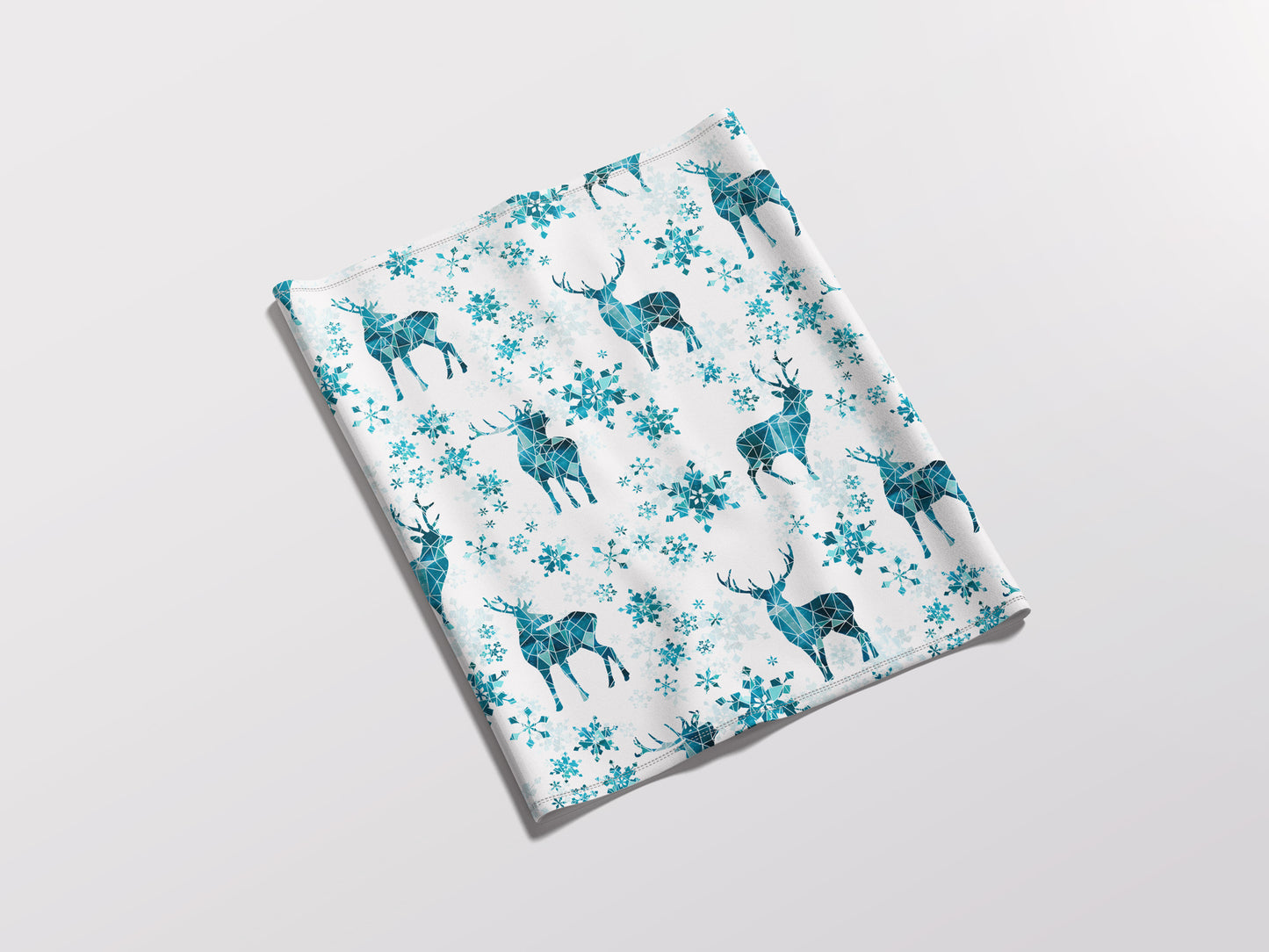 Ice Forest Deer with Snowflakes Adult Snood