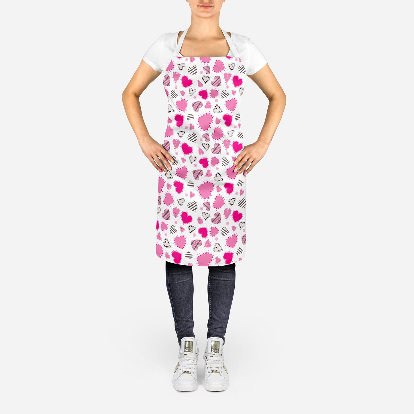 Hearts swirls II Adult Apron