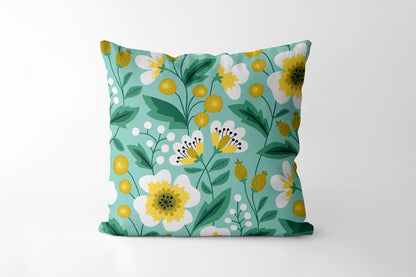 Colorful spring flowers Square Cushion