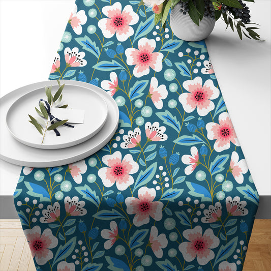 Colorful Spring Flowers- Table Runner