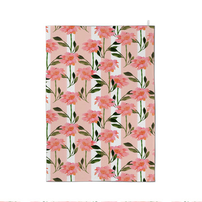 Watercolor Peachy Florals  - Tea Towel