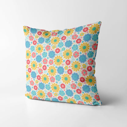 Whimsical Modern Flowers - Square Cushion