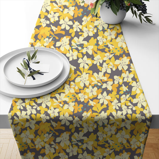 Grey Spring Blossom- Table Runner