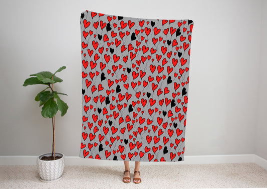 Black hearts looking for love - Blanket