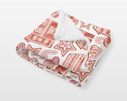 Gingerbread Christmas Cookies Baby Blanket