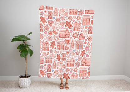 Gingerbread Christmas Cookies Bed Blanket