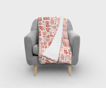 Gingerbread Christmas Cookies Bed Blanket