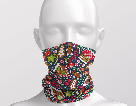 Gingerbread Houses Blue Child Snood