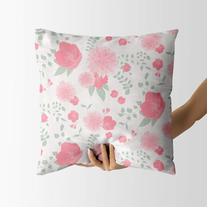 Dahlias and Spring Flowers- Square Cushion