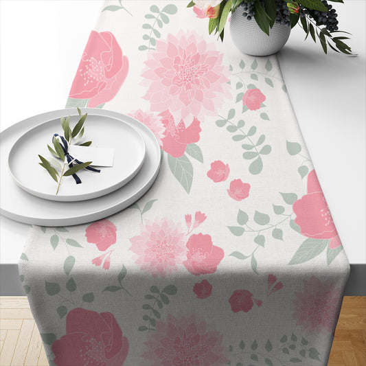 Pastel Pink Floral- Table Runner