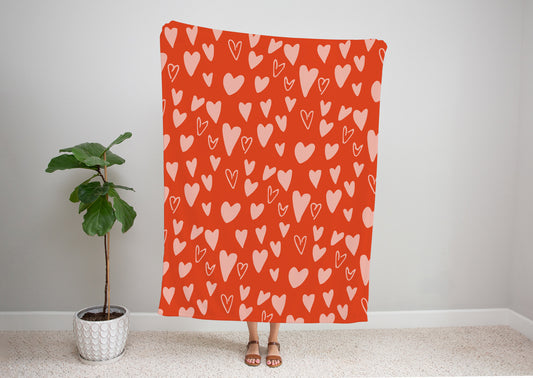 Red hearts - Blanket