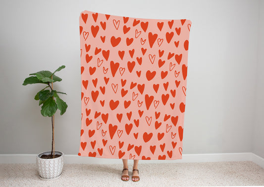 Pink hearts - Blanket