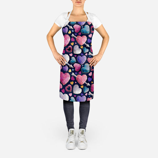 Geometric hearts Adult Apron