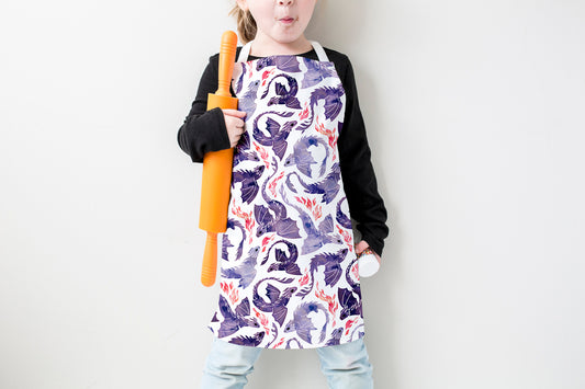 Dragon Fire Purple Kids Apron