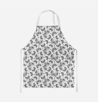 Black and White Butterflies - Adult Apron