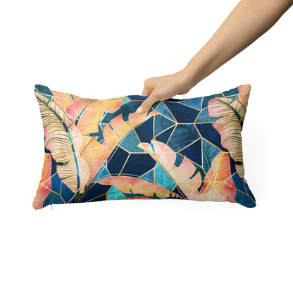 Marbled Tropical Sunset Rectangle Cushion
