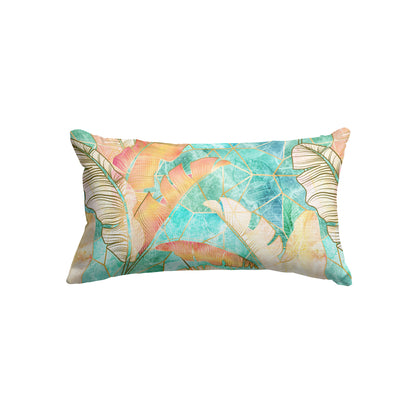Marbled Tropical Sunset in Gilded Topaz Rectangle Cushion