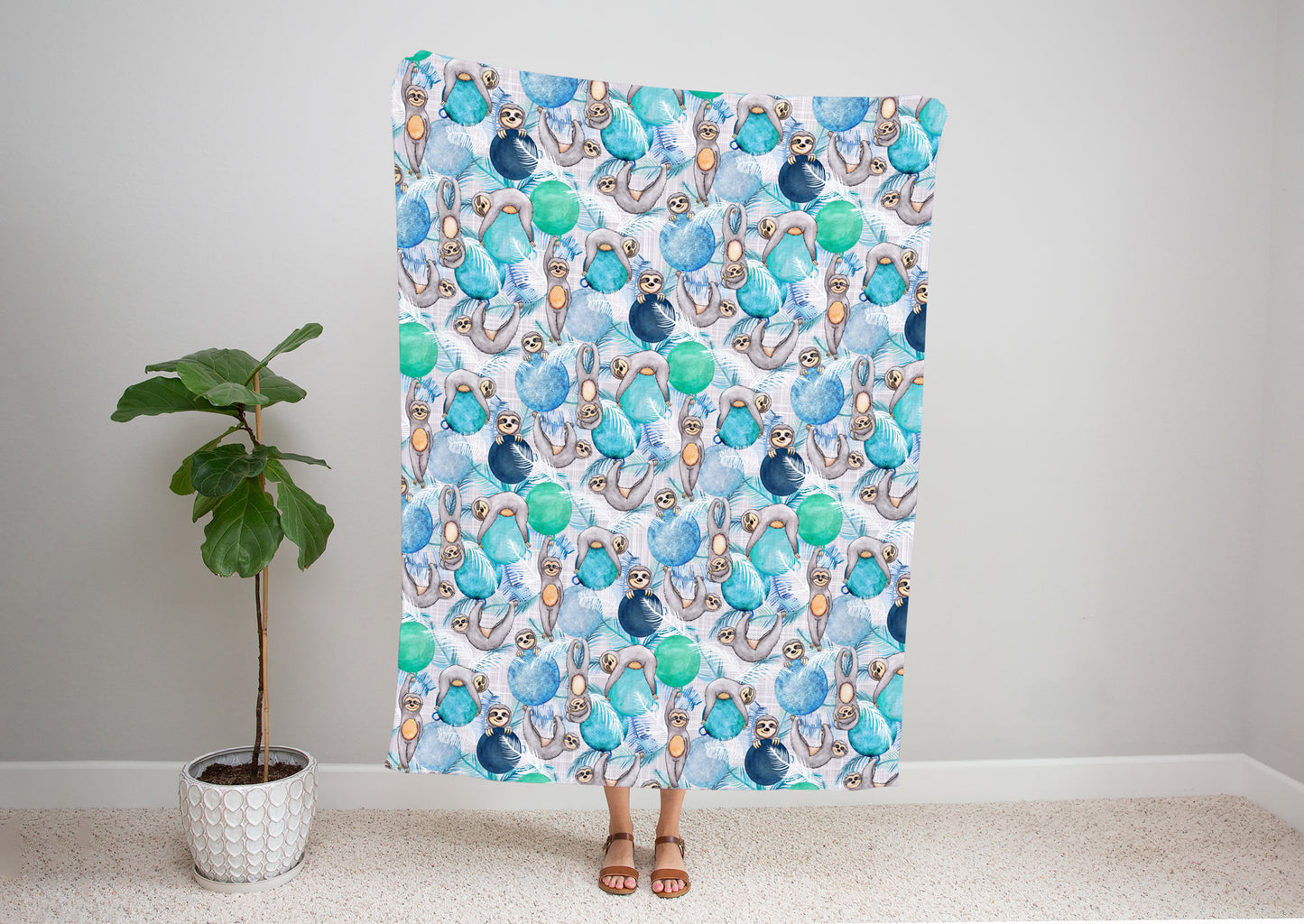Christmas Sloth Party Blanket