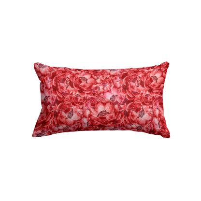Red Flowers Rectangle Cushion