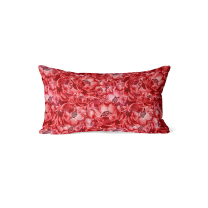 Red Flowers Rectangle Cushion