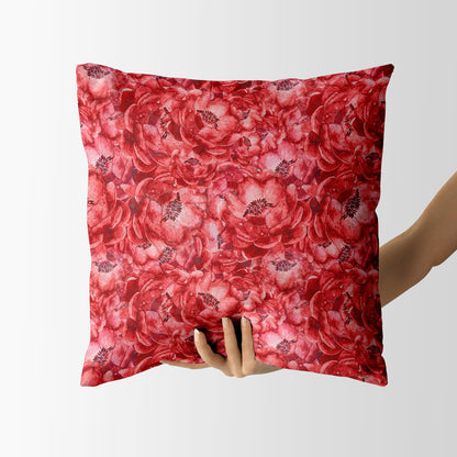 Red Flowers Square Cushion