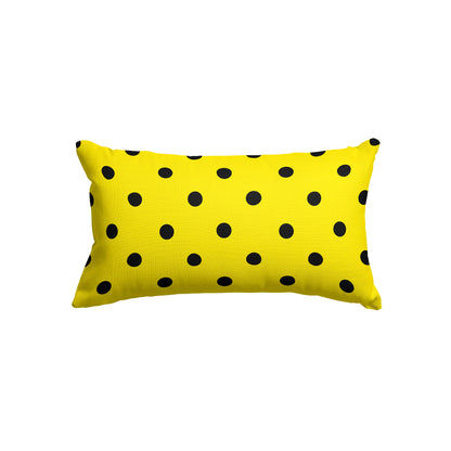 Polka Dots Yellow Rectangle Cushion