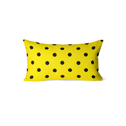 Polka Dots Yellow Rectangle Cushion