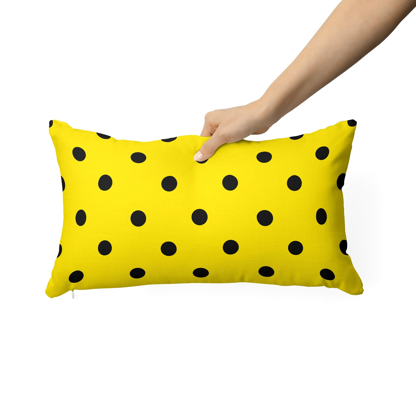 Polka Dots Yellow Rectangle Cushion