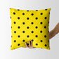 Polka Dots Yellow Square Cushion
