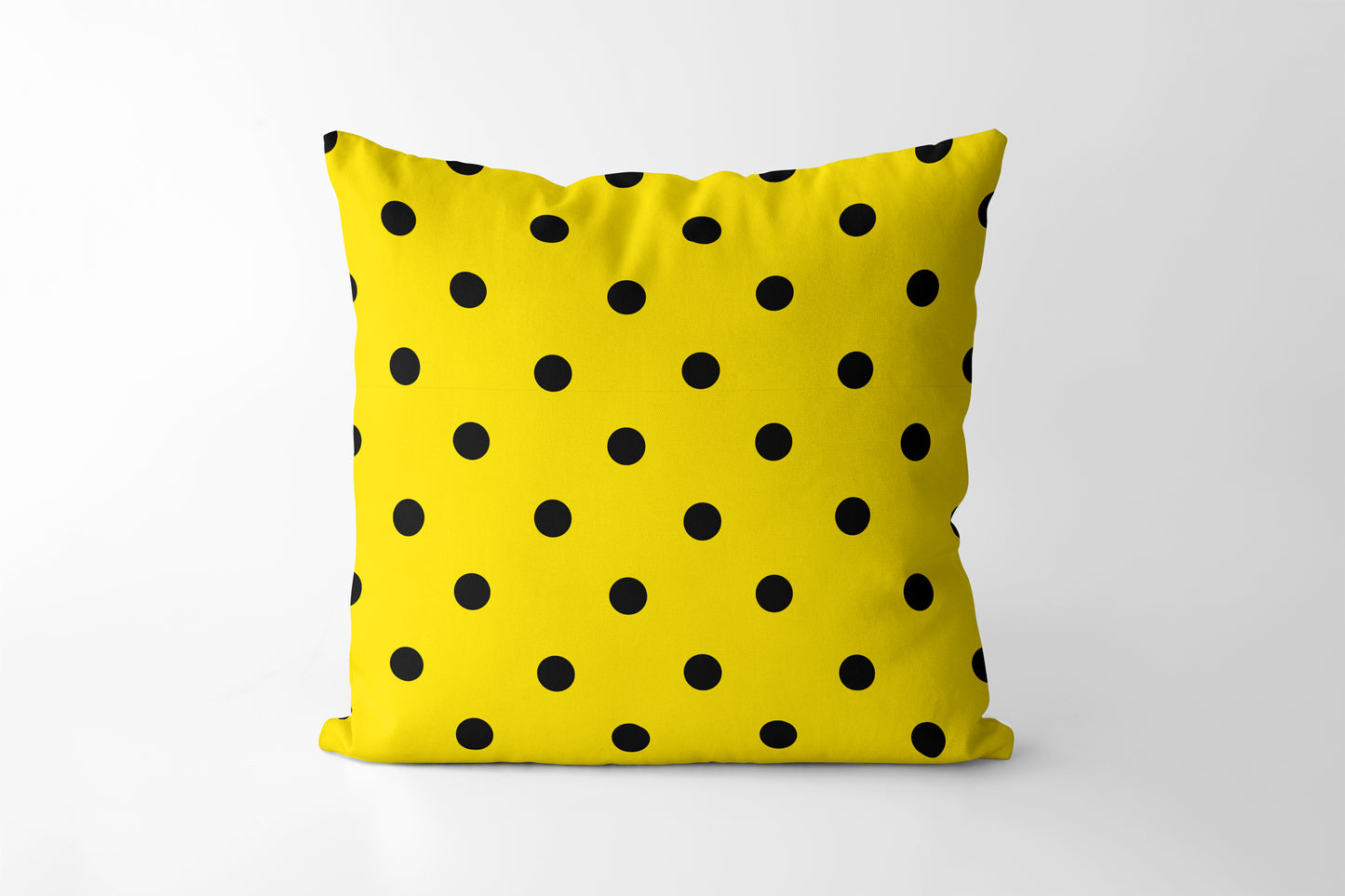 Polka Dots Yellow Square Cushion