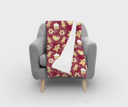 Gingerbread Christmas Cookies Bed Blanket