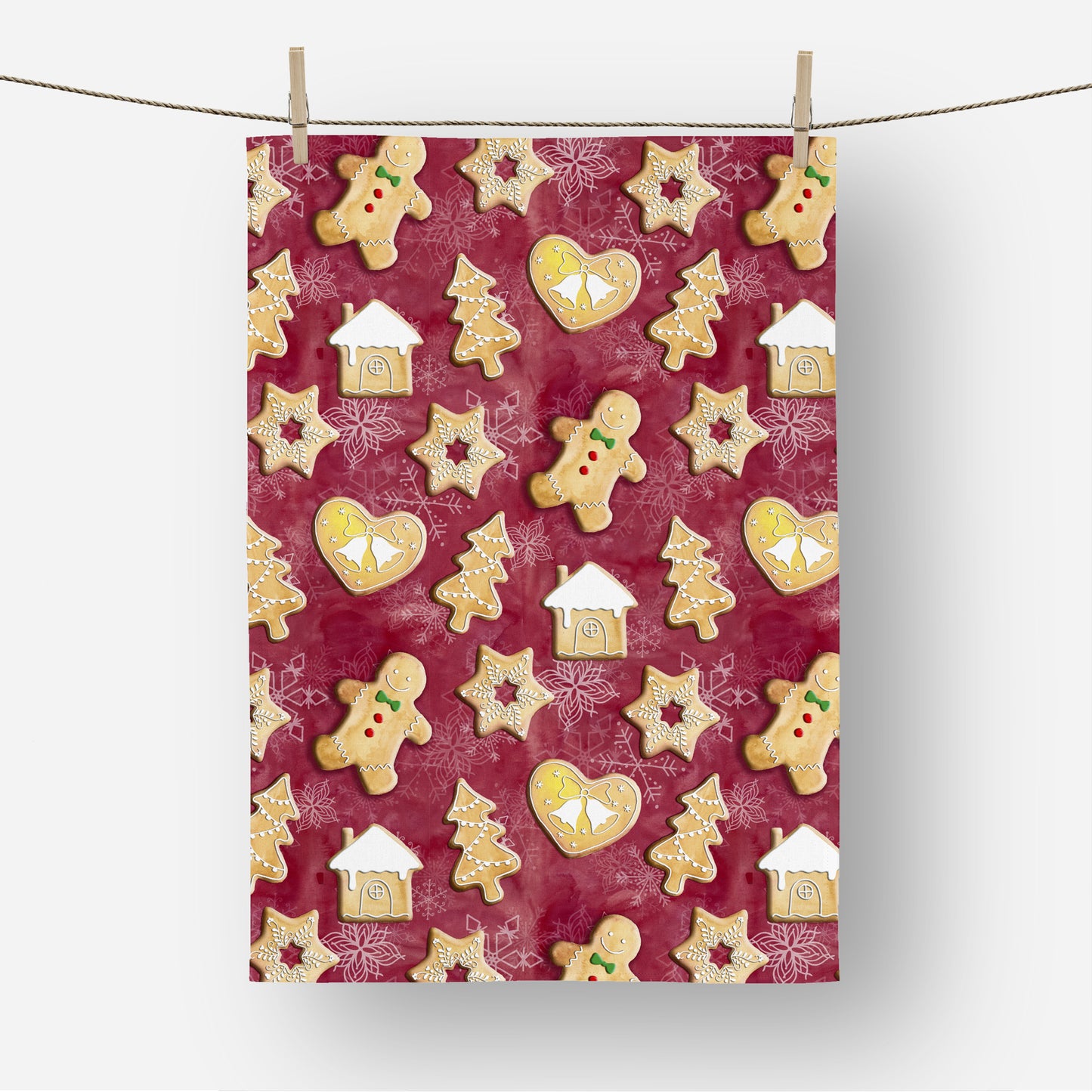 Gingerbread Christmas Cookies Tea Towel