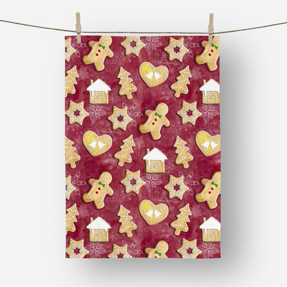 Gingerbread Christmas Cookies Tea Towel