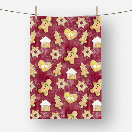 Gingerbread Christmas Cookies Tea Towel