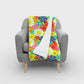 Retro Hippie Flowers Floral Pattern Blanket