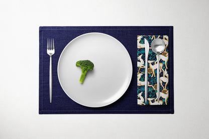 Deco Gazelles Garden Christmas Navy Dinner Napkin