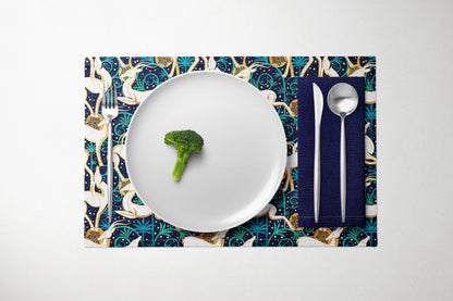 Deco Gazelles Garden Christmas Navy Placemat