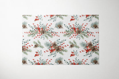 Winter Bouquets with Cones and Red Berries Placemat