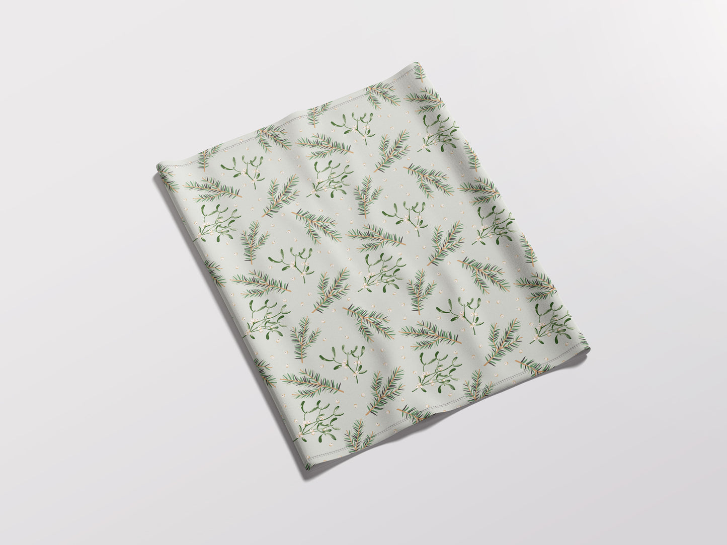 Christmas Winter Fir and Mistletoe Twigs with berries Adult Snood