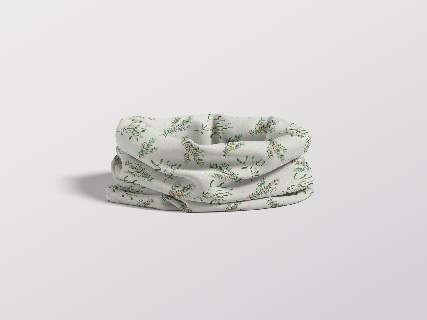 Christmas Winter Fir and Mistletoe Twigs with berries Adult Snood