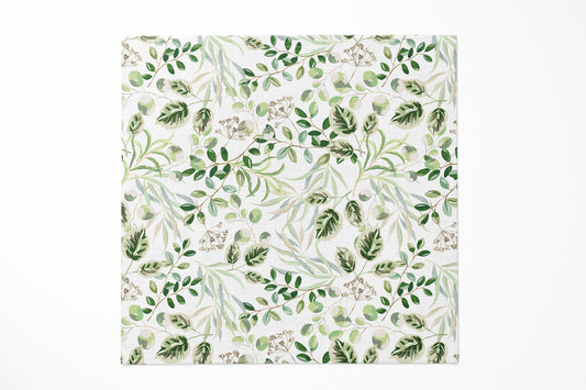 Forest Green Leaves Cocktail Napkin