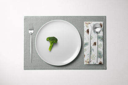 Winter Twigs with Cones and Flowers Dinner Napkin